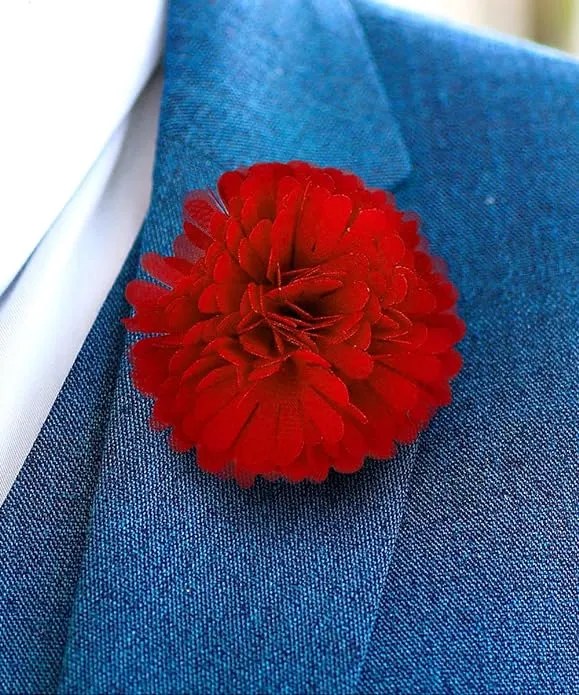 Vittorio Vico Unisex Carnation Flower Lapel Pin