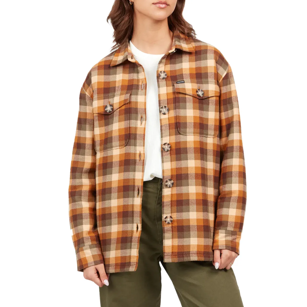 Volcom Women's Polar Boobear Button Down Flannel