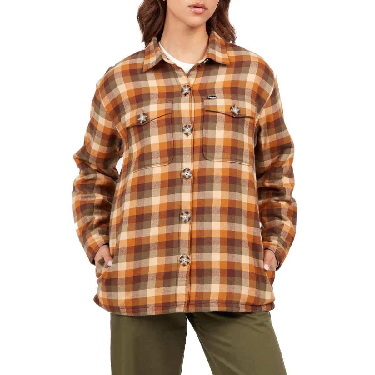 Volcom Women's Polar Boobear Button Down Flannel