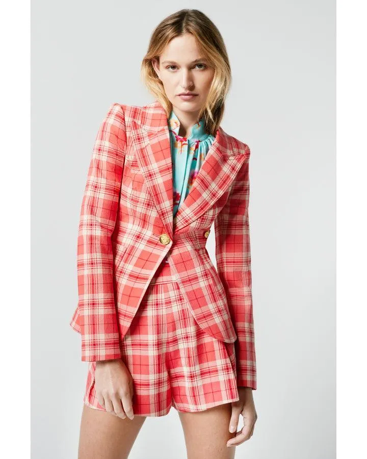 Watermelon Plaid Duchess Blazer