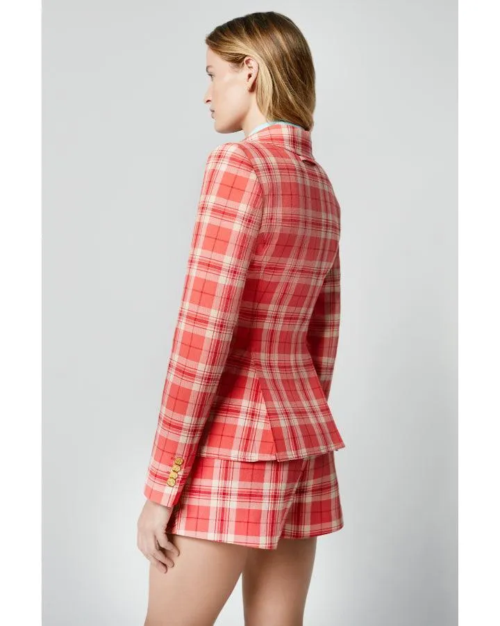 Watermelon Plaid Duchess Blazer