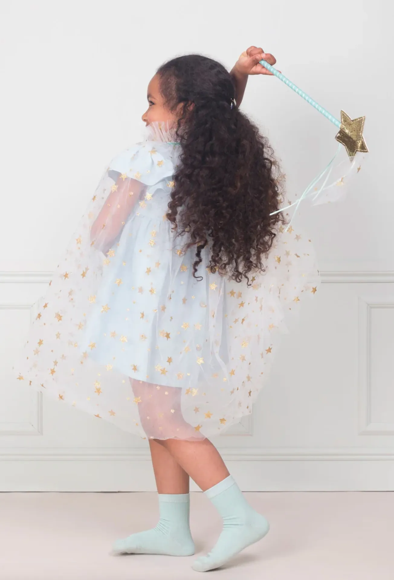 White Tulle Star Cape