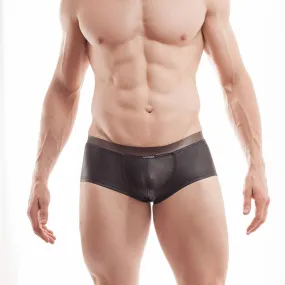 Wojoer Funplastic Rubber Transparent Waistband Hipster Boxer Brief Underwear Black 373W453.1 Size XL