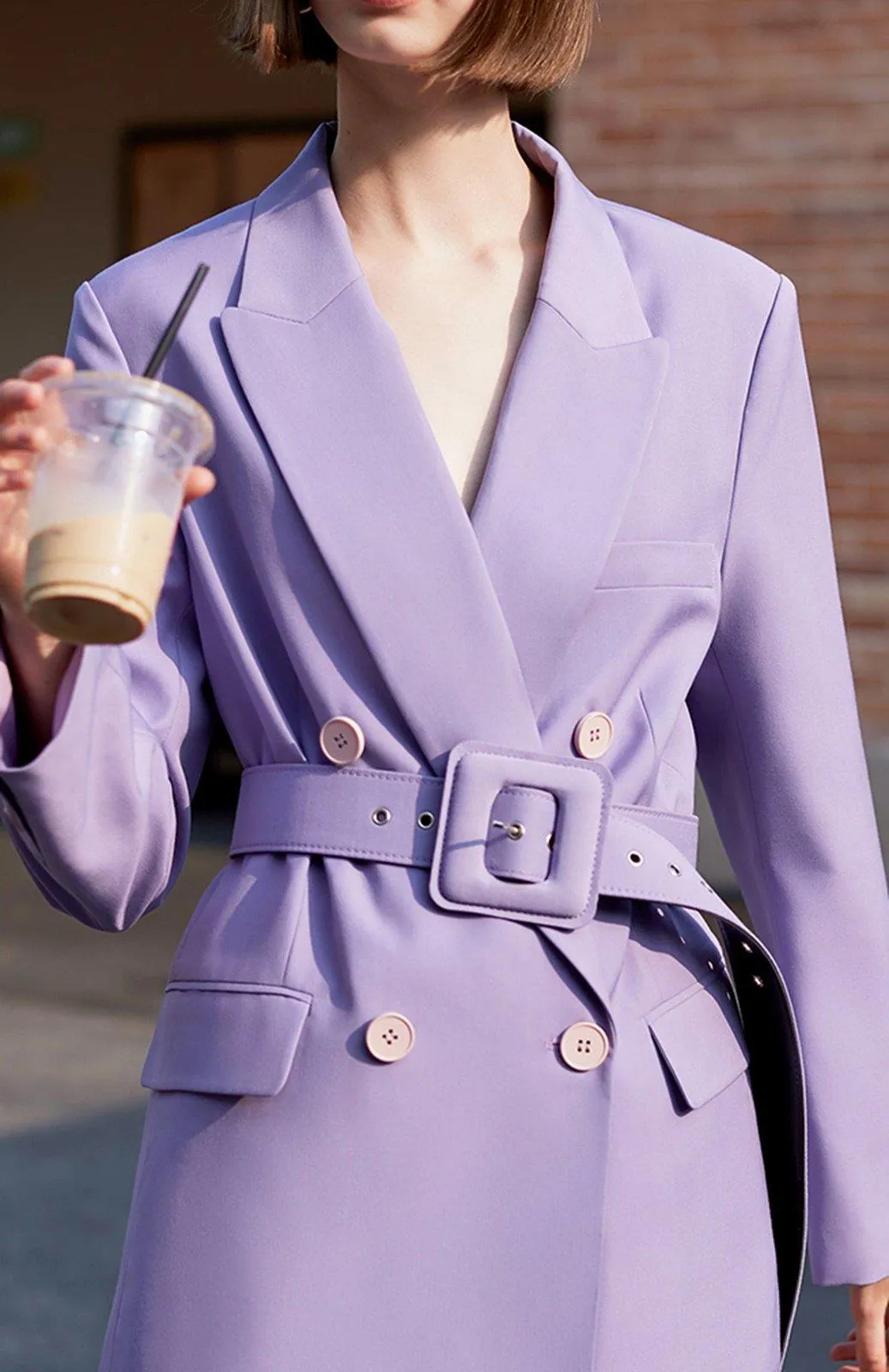 Women Blazer,Purple Loose Blazer,Oversize suit,Double Breasted Suit,jacket for women,loose suit jacket,Spring Autumn outfit,Women's coat