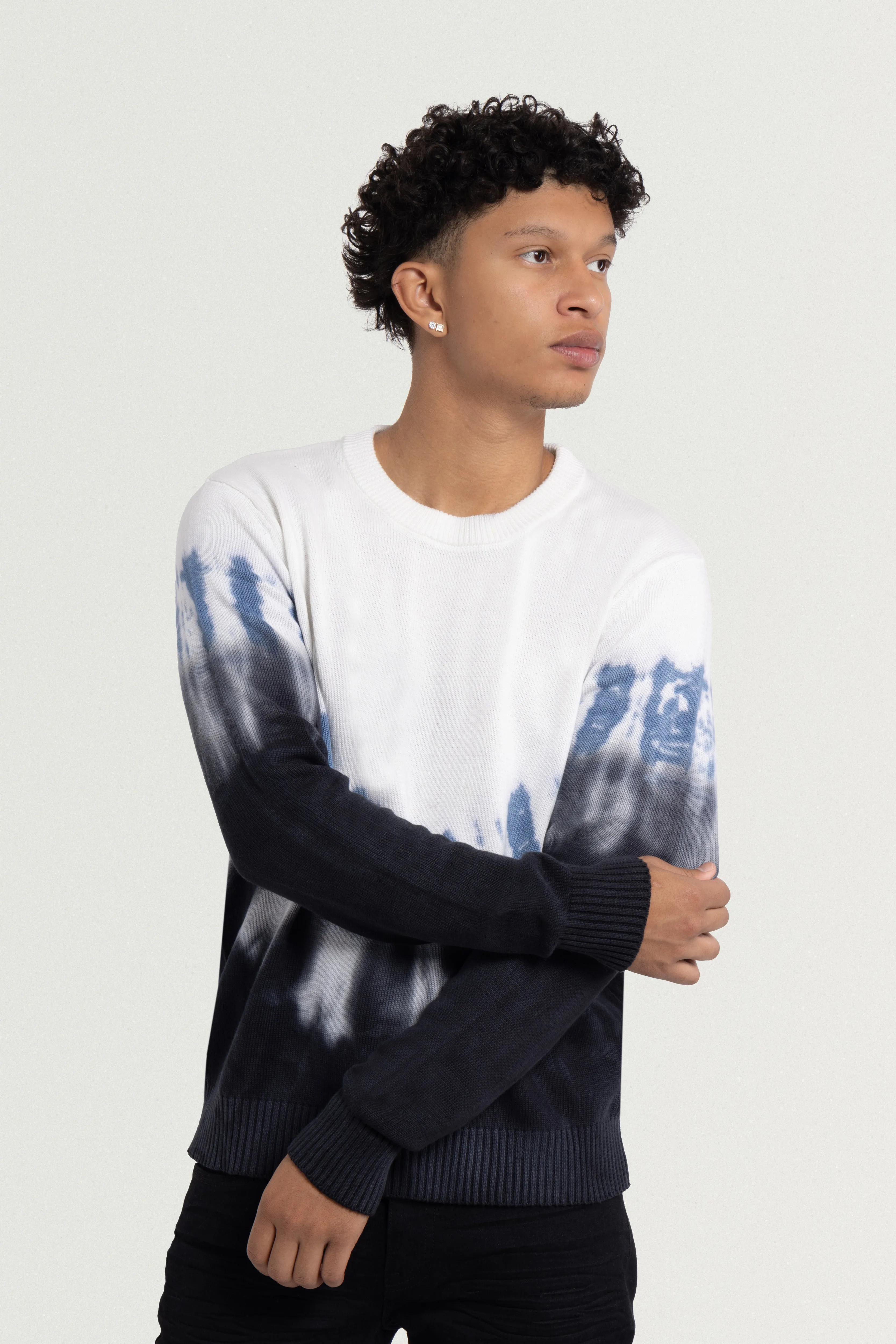 X RAY Men's Pullover Crewneck Tie Dye Fashion Sweater